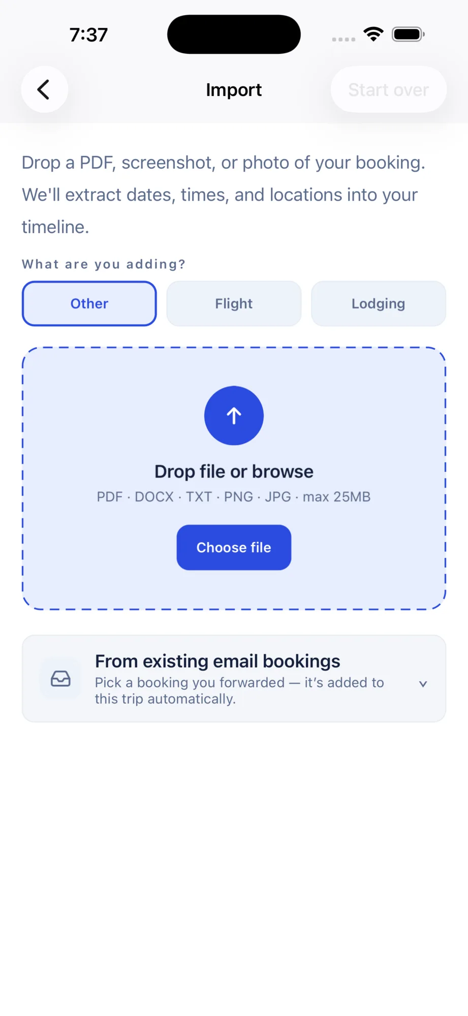 Forwarded bookings file themselves into the right trip