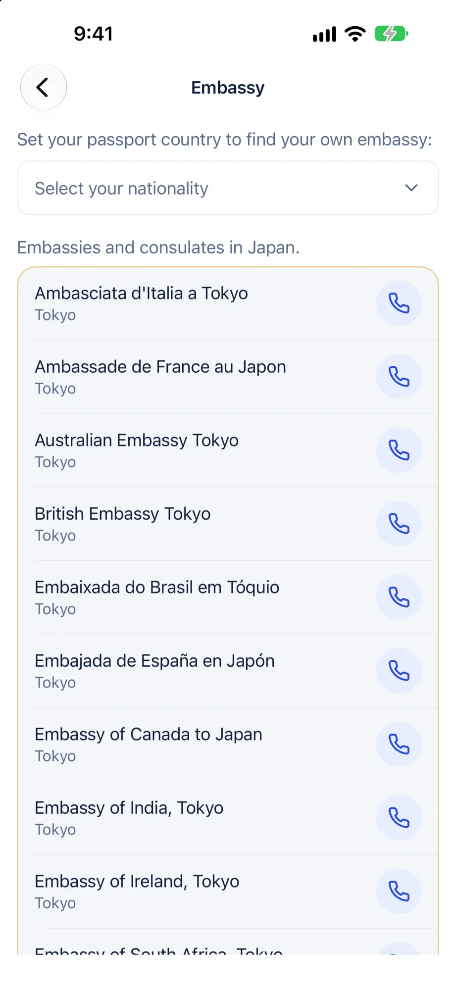 Embassies and consulates