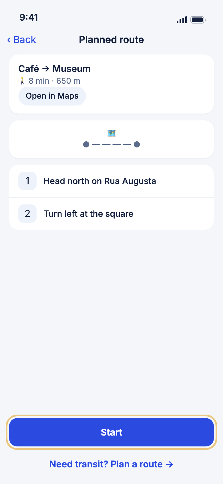 A walking route
