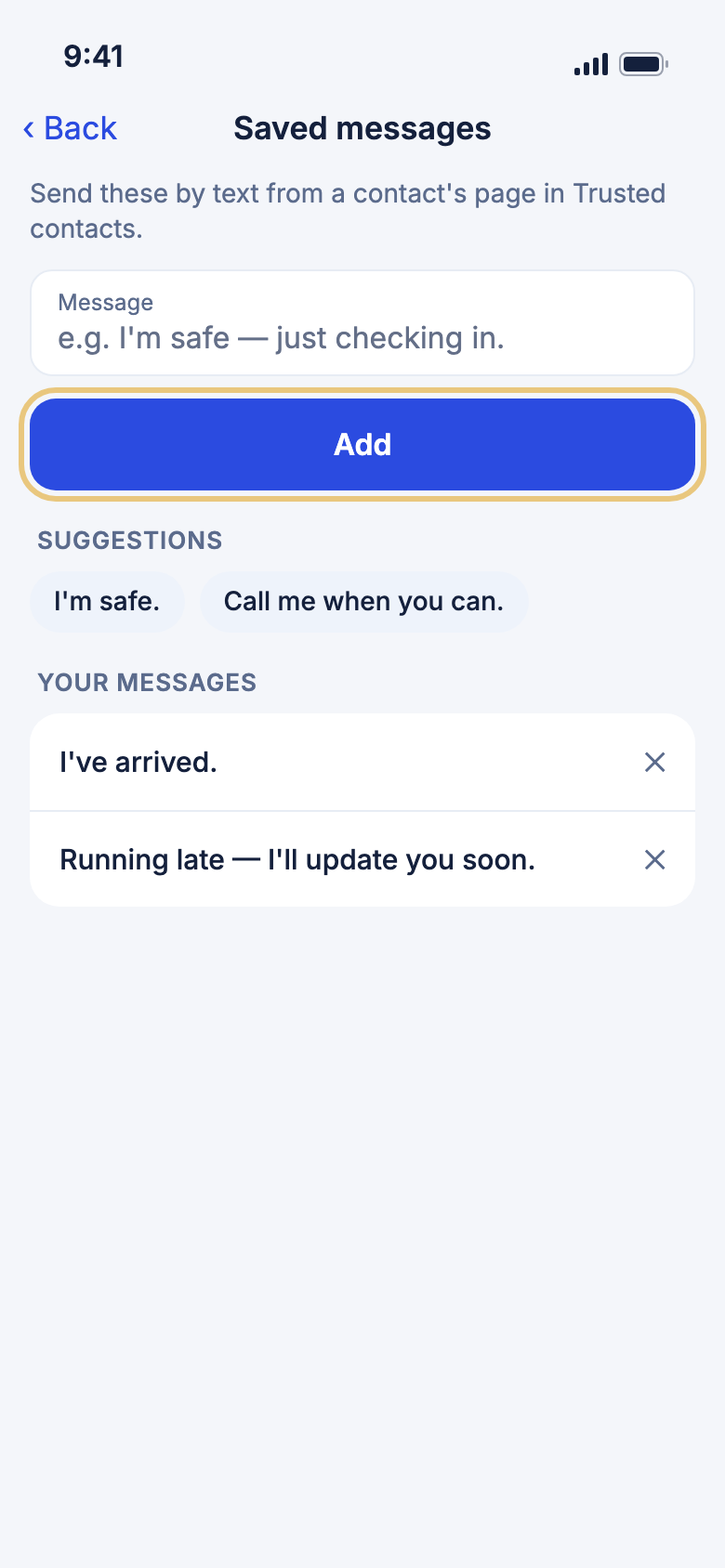 Saved messages