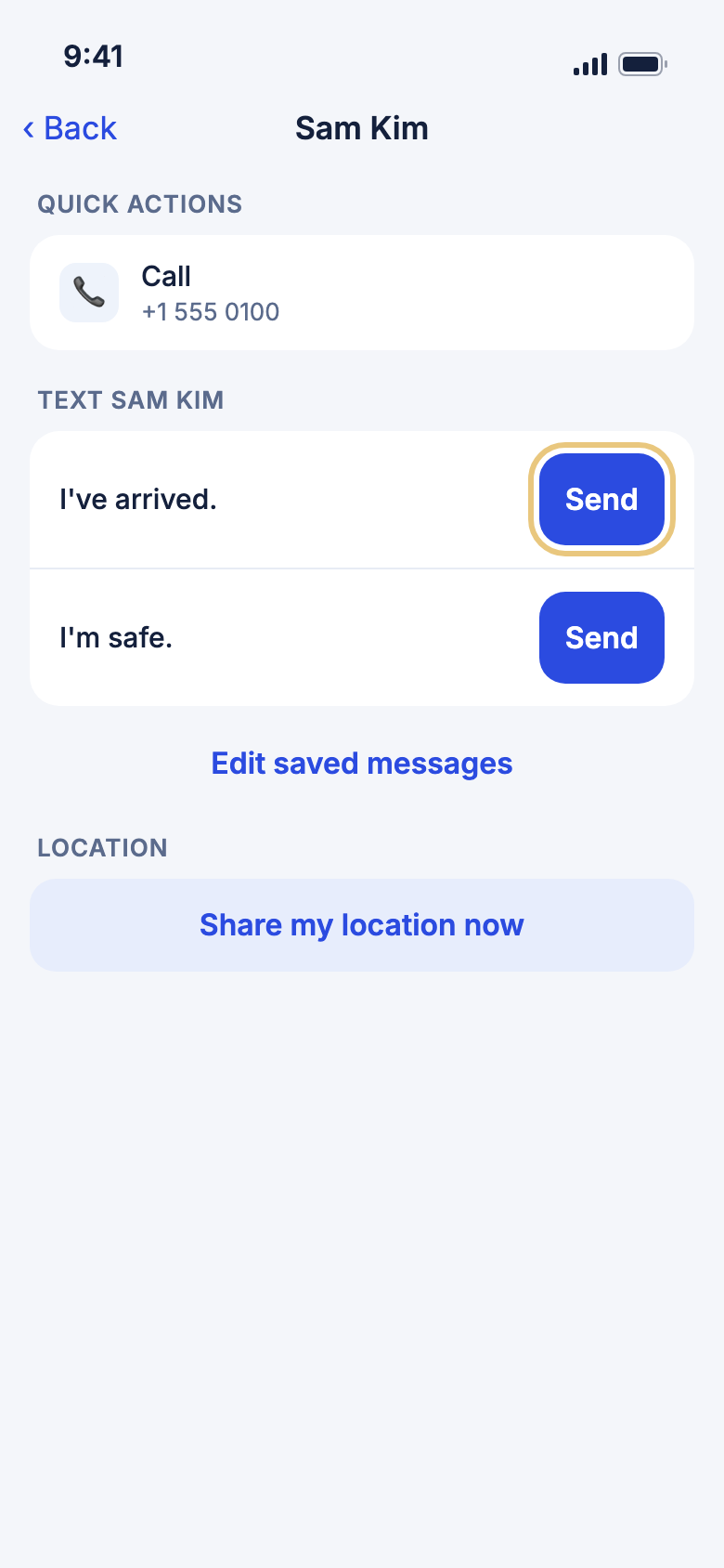 Call and text options