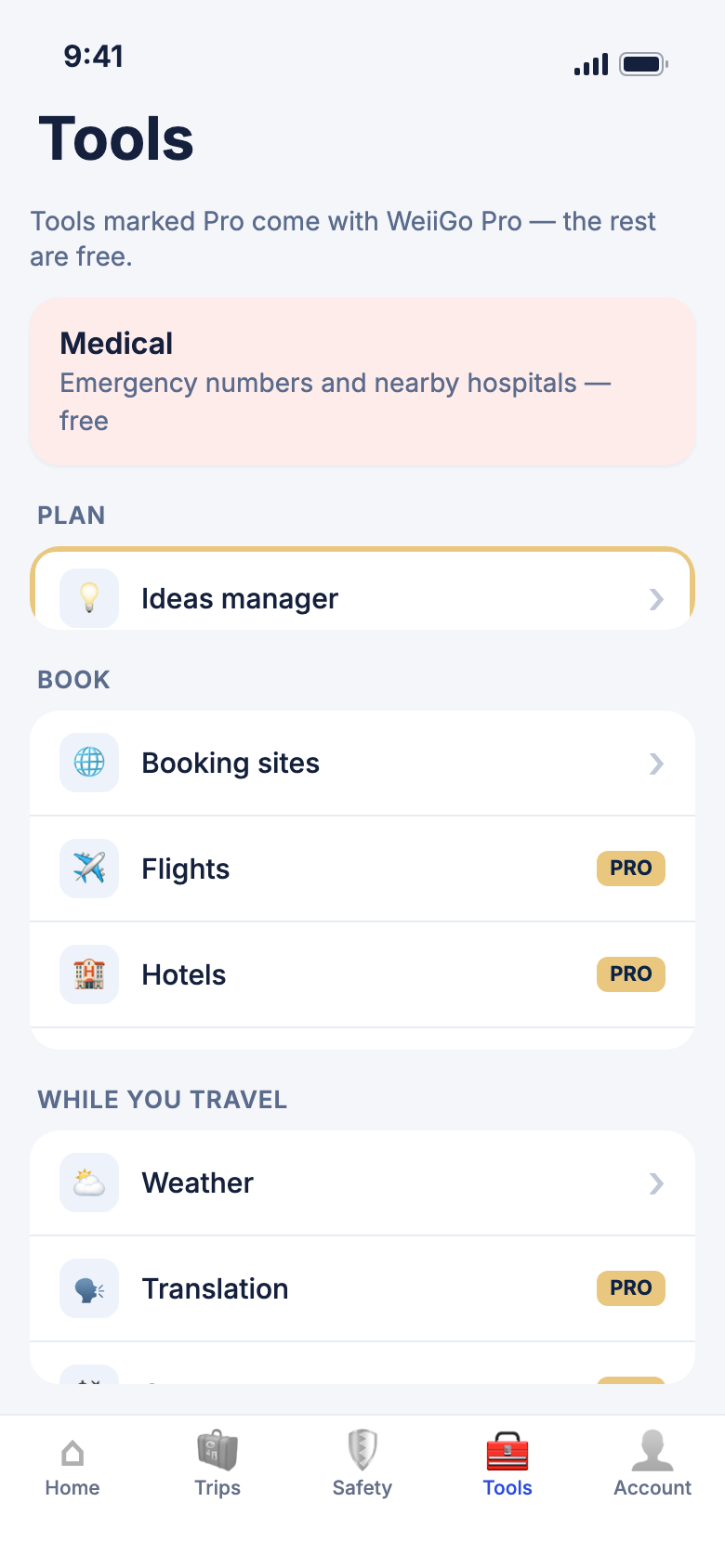 The Tools tab with Ideas manager marked